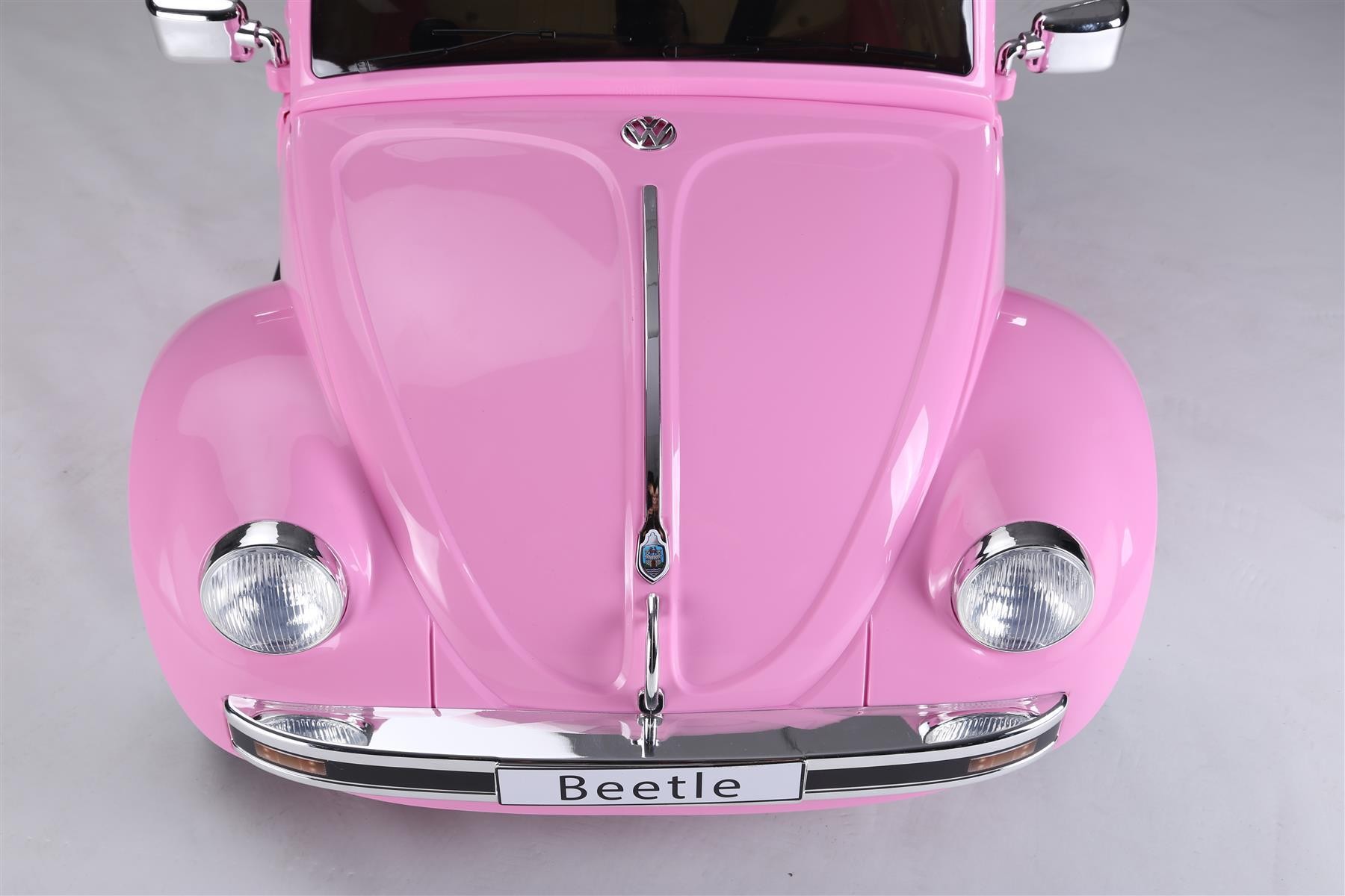 Allkindathings Ride on 12V VW license Pink Beetle Car